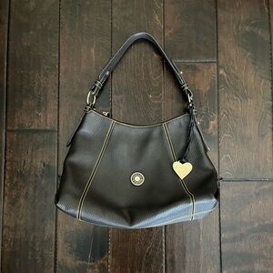 Dooney & Bourke Black Pebbled Leather Hobo Shoulder Bag